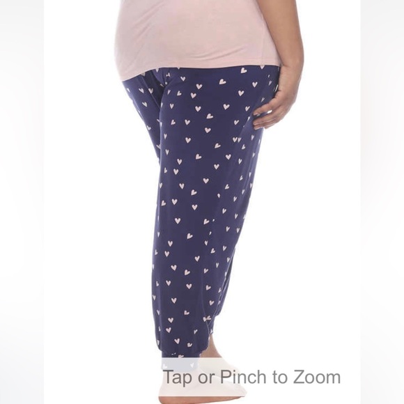 Women PJ Sets Honeydew 3pc Lounge Set Tank+Tee+Jogger Pink Hearts Print S,M,L,2X - Picture 2 of 7